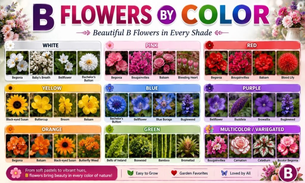 B Flowers By Color