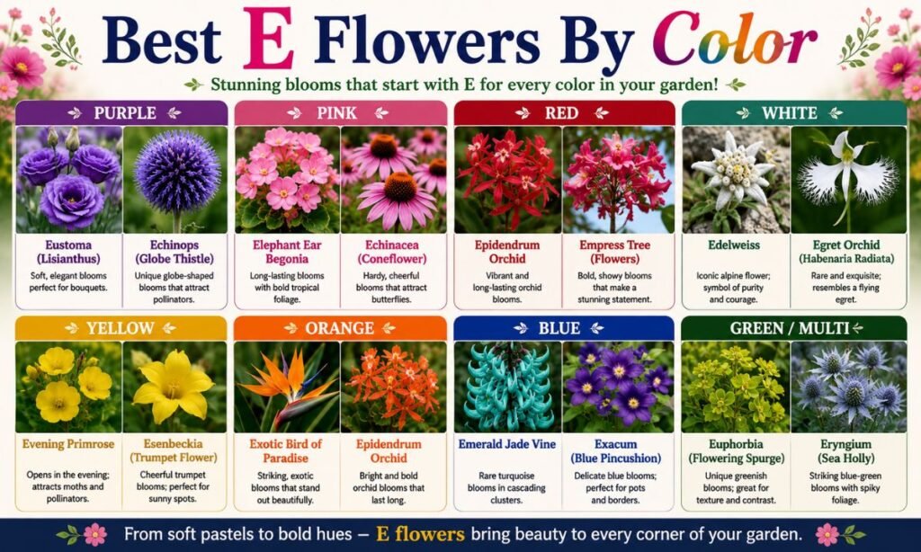 Best E Flowers By Color