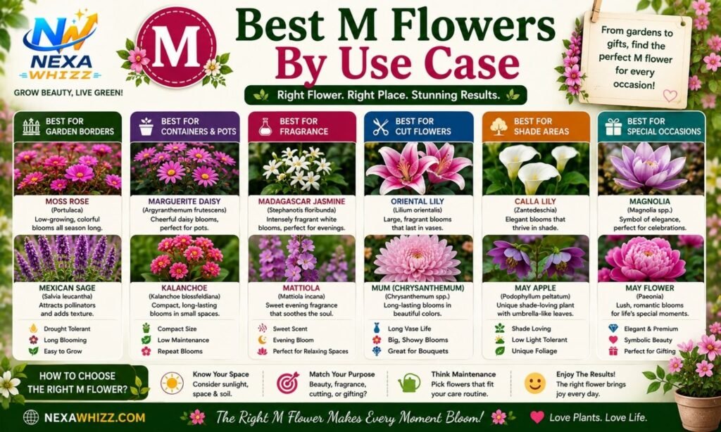 Best M Flowers By Use Case