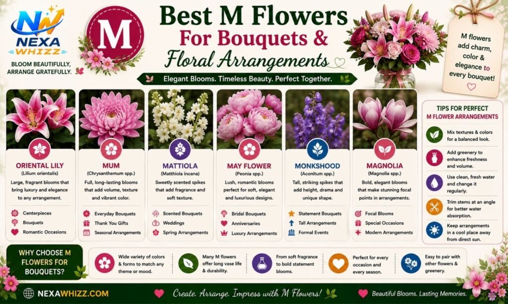 Best M Flowers For Bouquets And Floral Arrangements