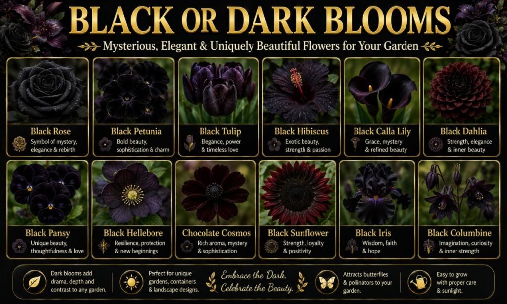 Black Or Dark Blooms