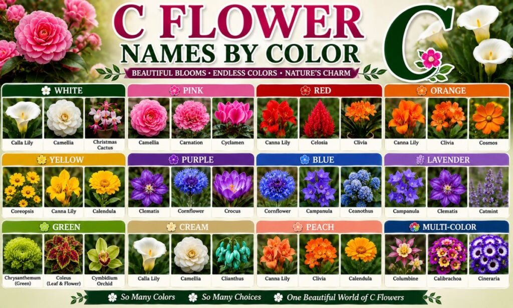C Flower Names By Color
