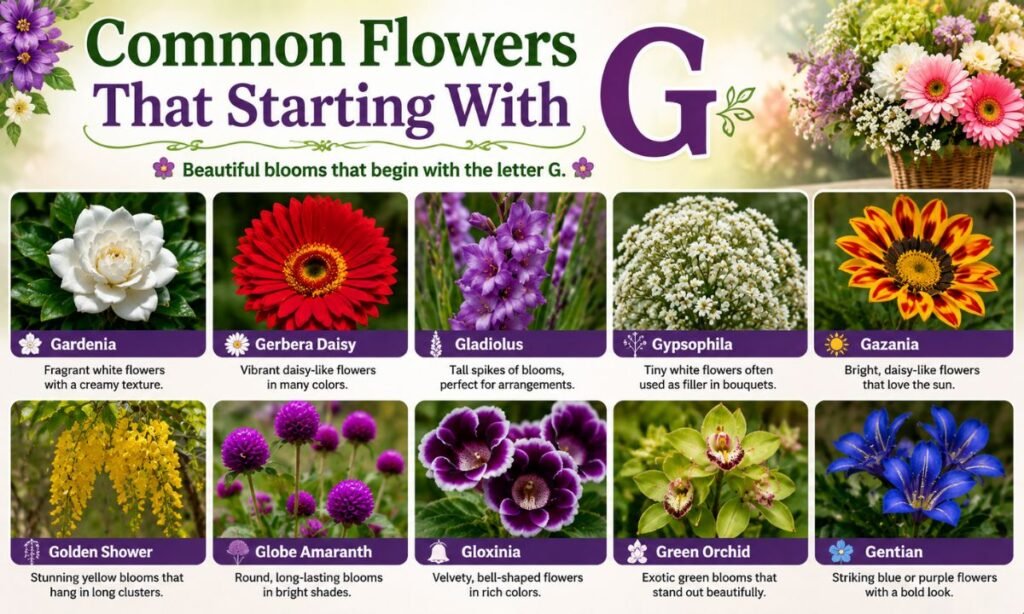 Common Flowers That Starting With G