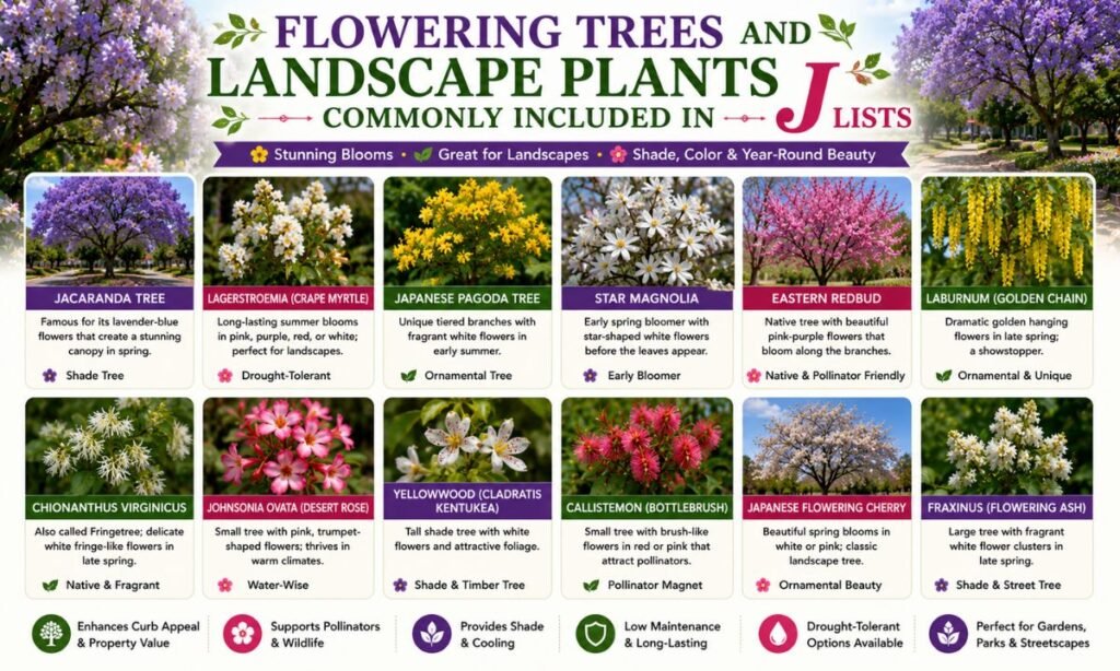 Flowering Trees And Landscape Plants Commonly Included In J Lists