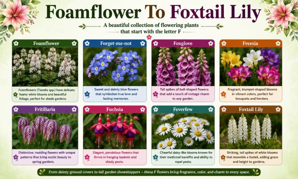 Foamflower To Foxtail Lily