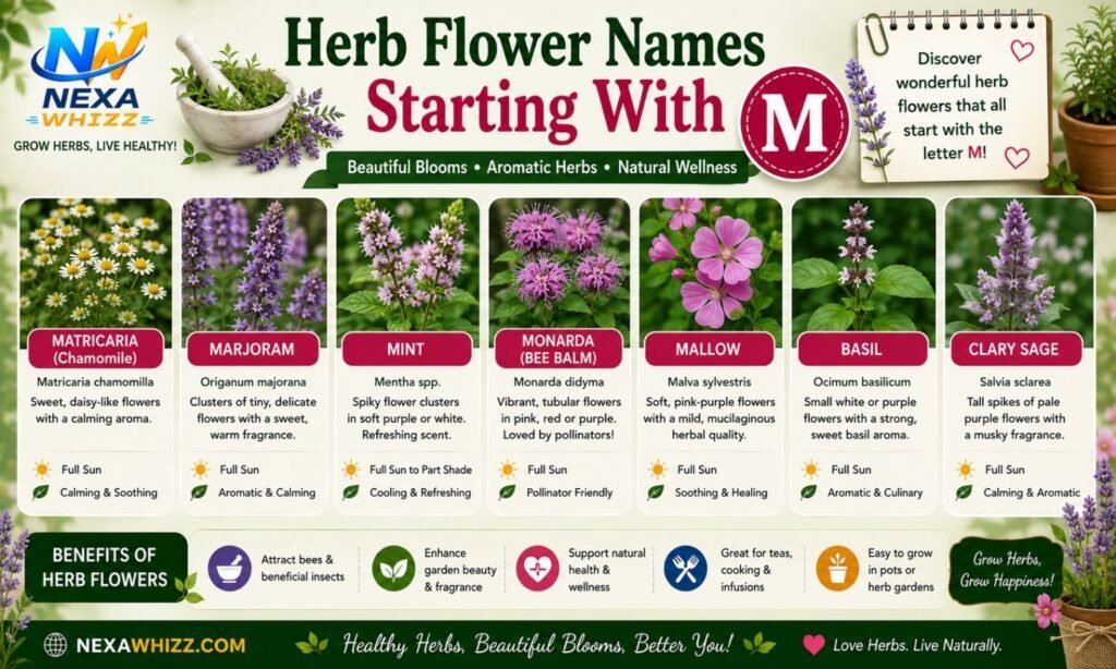 Herb Flower Names Starting With M
