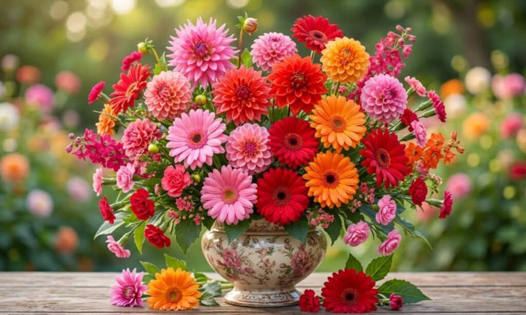 Pink, Red, And Orange D Flowers