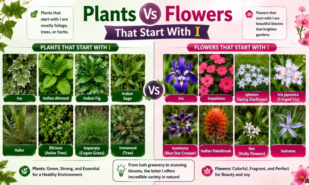 Plants Vs Flowers That Start With I