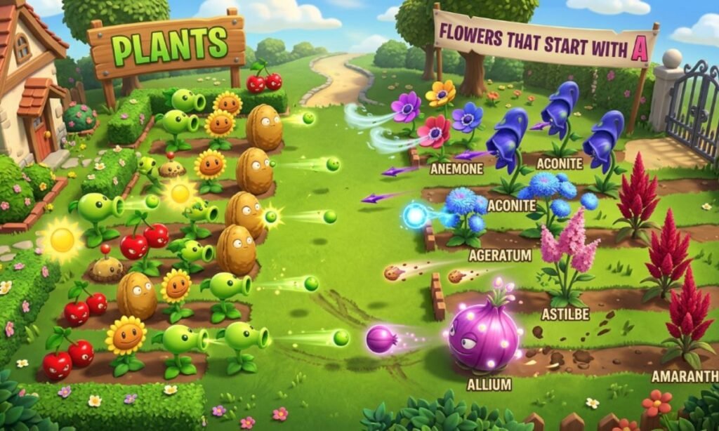 Plants vs Flowers That Start With A