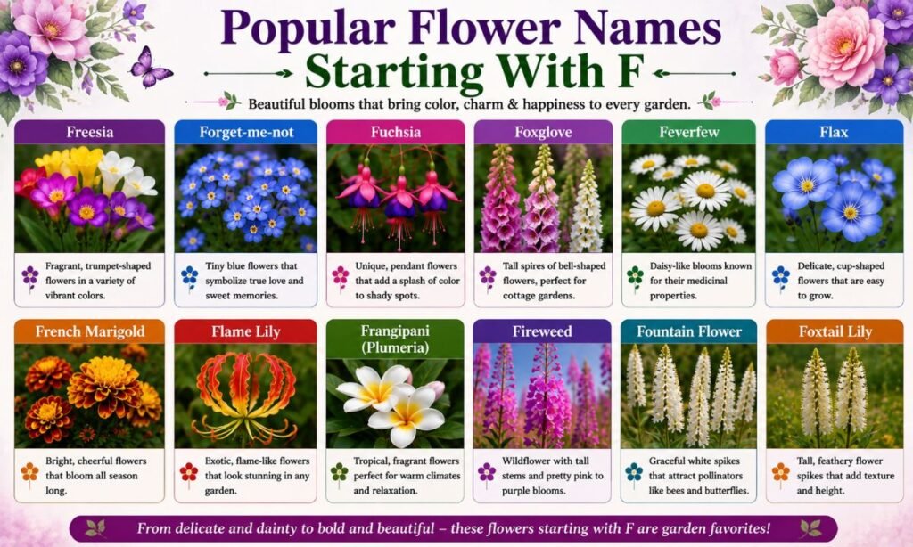Popular Flower Names Starting With F