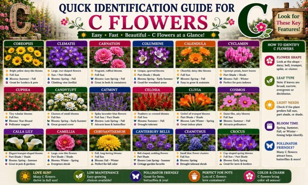 Quick Identification Guide For C Flowers