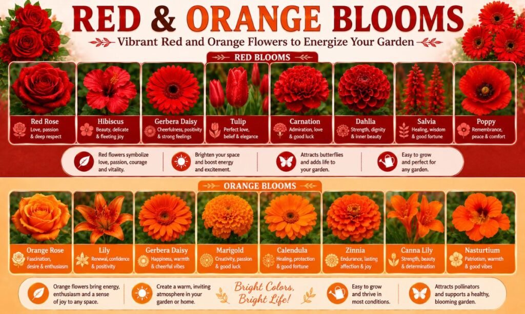 Red And Orange Blooms