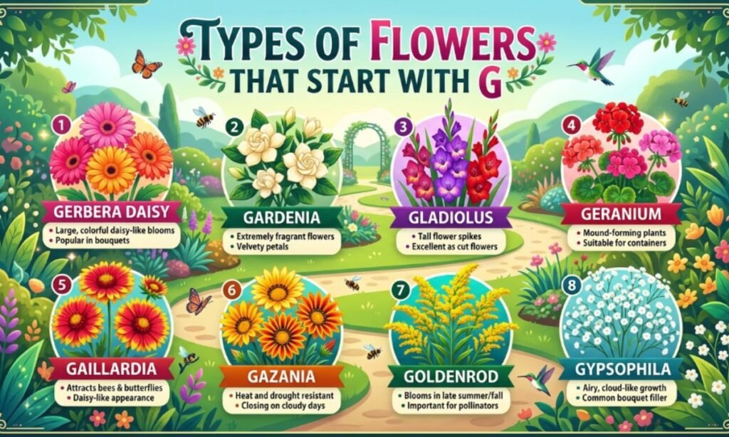 Types Of Flowers That Start With G