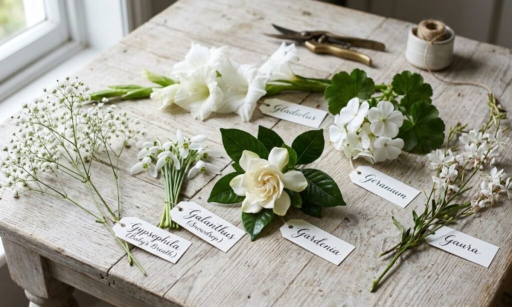 White Flowers With G Names