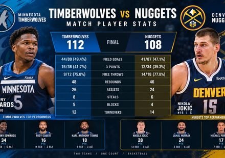 Timberwolves vs Denver Nuggets Match Player Stats