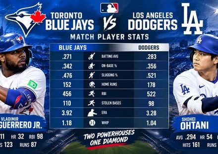 Toronto Blue Jays vs Dodgers Match Player Stats